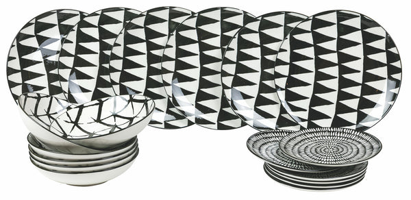 prezzo Servizio Piatti 18 Pezzi in Porcellana Villa d'Este Home Tivoli Mokala Neri