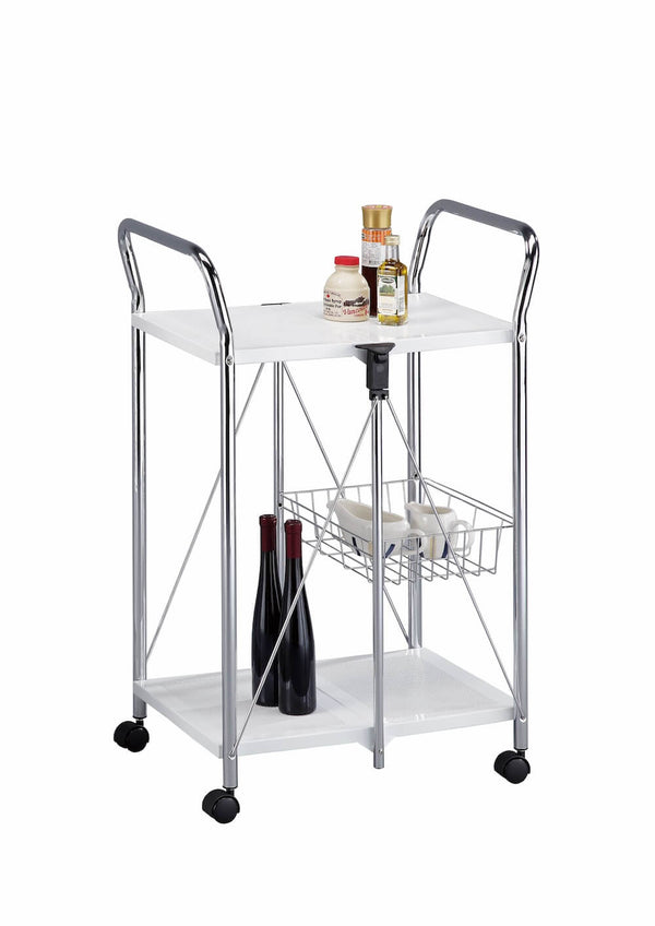 Carrello da Cucina Pieghevole Bianco in Acciaio Tosini TA019W online