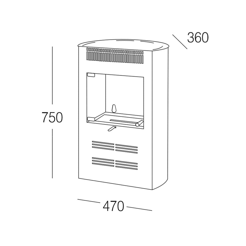 Stufa a Bioetanolo da Interno Elegance 47x36x75 cm 3000W 2L Fiamma Ventilata Bordeaux 