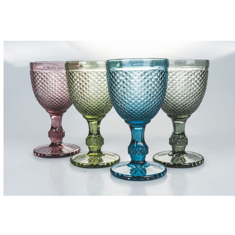 Set 4 Calici Rombi in Vetro VdE Tivoli 1996 4 Colori Differenti