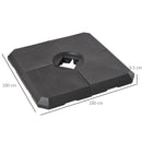 Base per Ombrellone 4 Pezzi Riempibili per Basi a Croce da 100x100 cm Nero