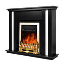 Camino Elettrico da Pavimento 95x110x27 cm Effetto Fiamma 2000W Gustavo & Galileo gold Nero/bianco