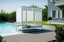 Lettino a Baldacchino da Esterno in Alluminio 200X120X200cm Vorghini Canopy Crema