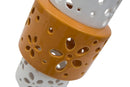Vaso Arancione Ring Ø14x24,5 cm Porcellana Bianco e Arancione