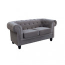 Divano 2 Posti Chesterfield 152x74x82 h cm in Velluto Grigio
