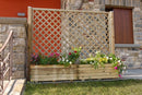 Pannello Grigliato con 2 Fioriere da Giardino 194x40x150h cm in Legno  Naturale