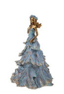 Statuina Donna con Abito 29 cm in Resina Turchese