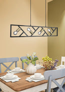 Lampada a Sospensione da Interno  E27 in Metallo Nero Opaco