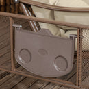 Dondolo da Giardino 3 Posti 208x120x174 cm in Acciaio Marrone e Cachi