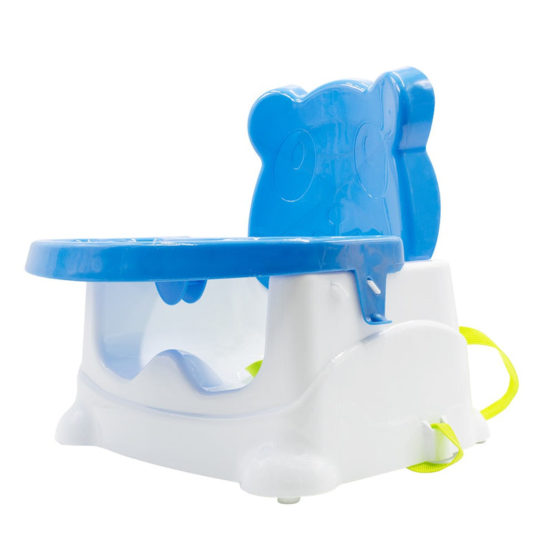 Seggiolone Pappa Bambini Attacco da Tavolo Cintura Sicurezza e Vassoio Azzurro