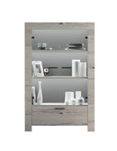 Credenza Mobile Soggiorno con Vetrina 2 Ante in Melaminico 102x43x158cm TFT Neve Rovere Neve