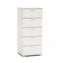 Mobiletto 5 Cassetti Bianca 45x38x103 h cm in Truciolare bilaminato Bianco