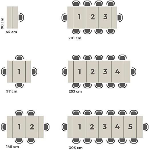 Consolle Allungabile 51/300x90x77 cm Pratika Larice bianco