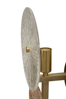 Lampada da Muro Sunrise 20x14x41 cm in Vetro e Ferro Oro e Naturale      