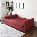 Divano Letto 185x90x92 cm in Tessuto Rosso