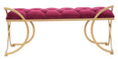 Panca Glam Luxy Bordeaux 103x43x47 cm in Ferro e MDF e Spugna e Poliestere Bordeaux e Oro