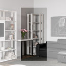 Libreria Angolare Moderna 5 Ripiani 60,3x60,3x205 cm in nobilitato Bianco
