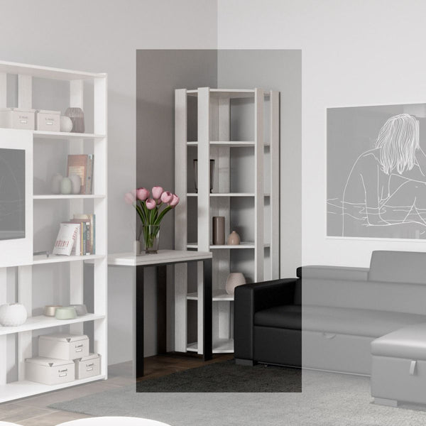 online Libreria Angolare Moderna 5 Ripiani 60,3x60,3x205 cm in nobilitato Bianco