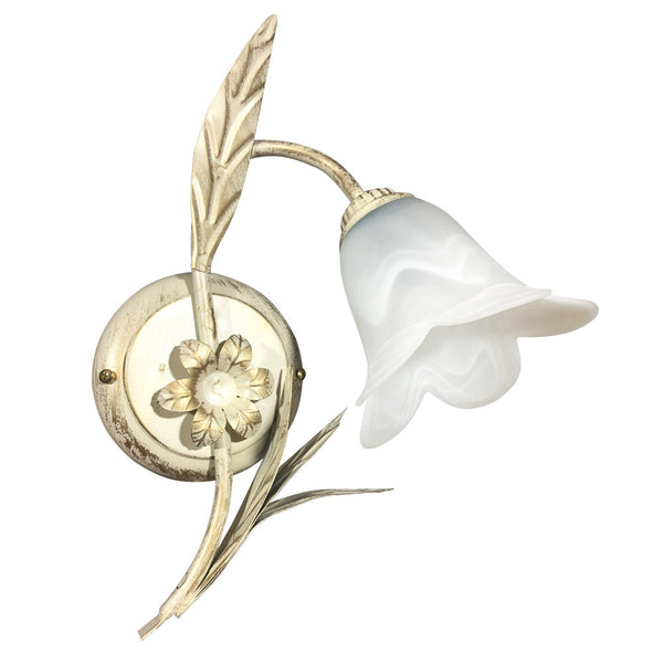 Applique 1xE14 Montatura Av Oro Vetro Spugnato Bianco E-Energy Amelia online