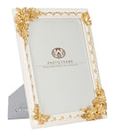 Cornice Butterflyforest 25x2,8x30 cm in Poliresina e Vetro Crema e Oro
