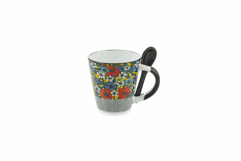 Set 24 Tazzine da Caffè Ø6x6,5 cm in Gres Villa d'Este Home Tivoli Carribbean Queen