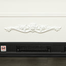 Camino Elettrico da Pavimento 1800W con Fiamma a 3 Intensità e Telecomando 117x30x100 cm Bianco 