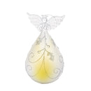 Set 2 Angeli Agrifoglio con Led H16,5 cm in Vetro Silver