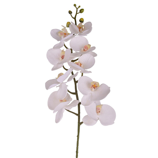 Set 2 Phalenopsis Artificiali con 9 Fiori Altezza 110 cm Bianco acquista