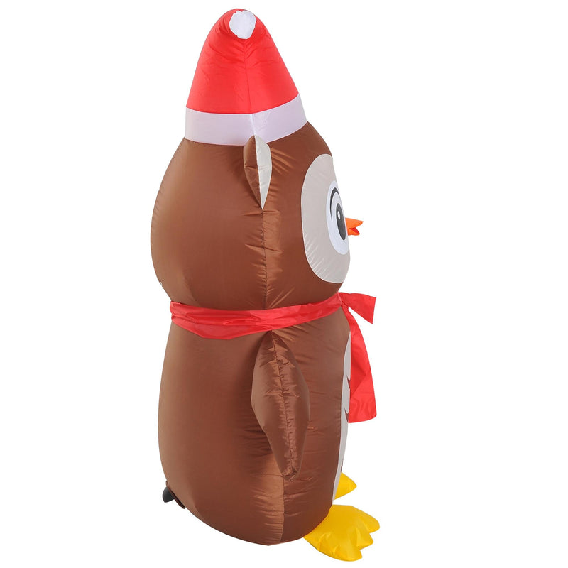 Decorazione Natale Gufo Gonfiabile Gigante Luminoso Marrone 90x50x120 cm 