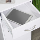 Scrivania da Ufficio Porta PC 2 Cassetti 1 Anta 111x48x75,8 cm in Legno  Bianco