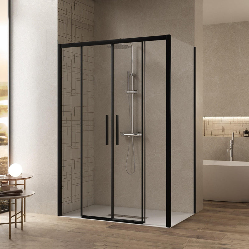 Box Doccia Angolare 70x160 cm 2 Ante Scorrevoli in Cristallo Trasparente Bonussi Eliane Varie Misure