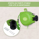 Rullo Avvolgitubo Riavvolgimento Automatico con Ugello Multifunzionale Giardino 20 Metri 