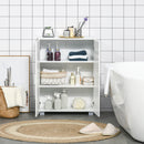 Mobile Bagno Moderno 60x30x80 cm con 2 Ante e Maniglie Argentate in MDF Bianco      