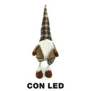 Pupazzo Gnomo in Tessuto con Led beige cm 18x15xh55