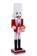 Soldato Schiaccianoci Natalizio con Calendario H38 cm in Legno