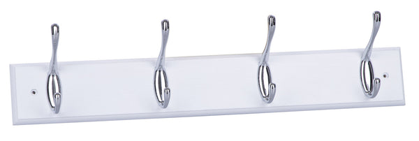 prezzo Appendiabiti da Parete 10,5x7x40 cm in Legno e Acciaio Bianco