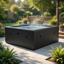 Piscina Spa Vasca Semi-Rigida 180x180x70 cm NetSpa Idaho 6 Posti in PVC Nero Carbone