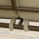 Dondolo da Giardino 3 Posti 208x120x174 cm in Acciaio Marrone e Cachi