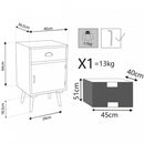 Mobiletto Calgary 40x36,5x64 h cm in Legno Multicolor