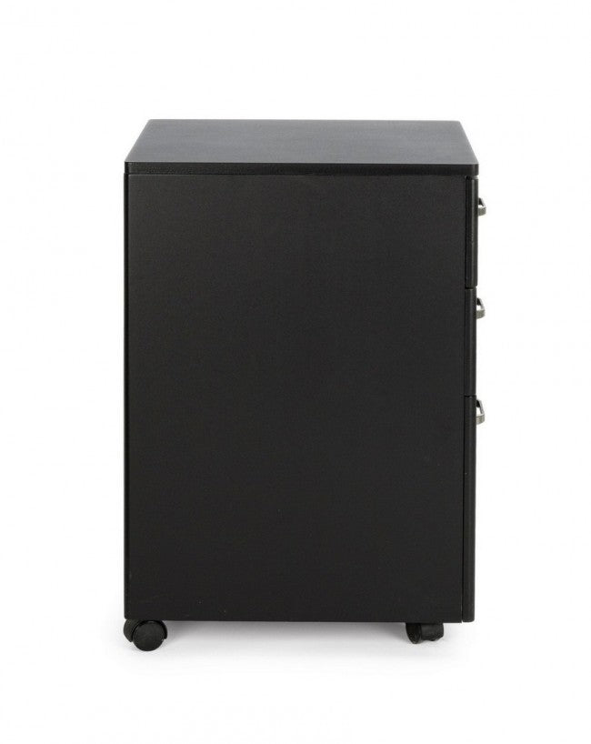 Cassettiera Nadir 3 Cassetti Nero in Legno