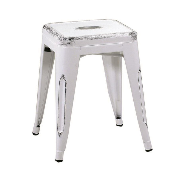 Sgabello Bristol 39x39xh45 cm in Ferro Bianco Antico sconto