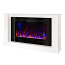 Camino Elettrico da Pavimento 72,5x121,5x30 cm Effetto Fiamma 1500W Bernard mini & Adeli Bianco