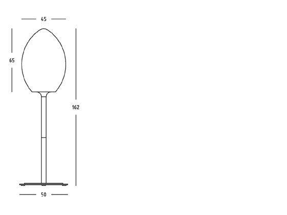 Piantana Lampada Grande a Uovo Colore Alluminio per Esterno Linea Lounge Livos