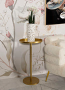 Tavolinetto Doha Ø51x100 cm in Ferro Oro      