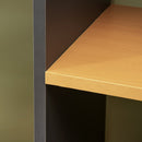 Libreria Moderna a 5 Livelli 13 Ripiani 95x25x150,5 cm in Truciolato Grigia e Color Legno