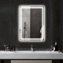 Specchio Bagno da Parete LED Antiappannamento 50x70 cm Speaker Bluetooth e Pulsanti Touch in Vetro Temperato  