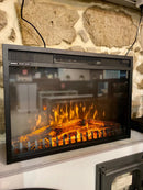 Camino Elettrico da Incasso 47,5x58,5x18 cm Effetto Fiamma 1500W Vienna 23 Nero