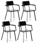 Set 4 Sedie 61x51,5xH82 cm in Legno e Metallo Woody capotavola Nero