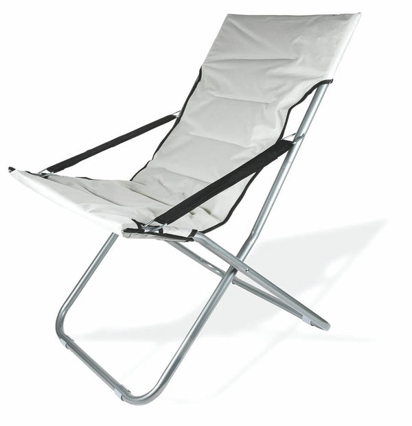 Sedia a Sdraio Imbottita Canapone Pieghevole in Metallo Soriani Ecrù sconto