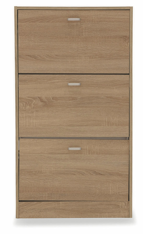 Scarpiera 3 Scomparti in MDF 63x24x115 cm Soriani Rovere